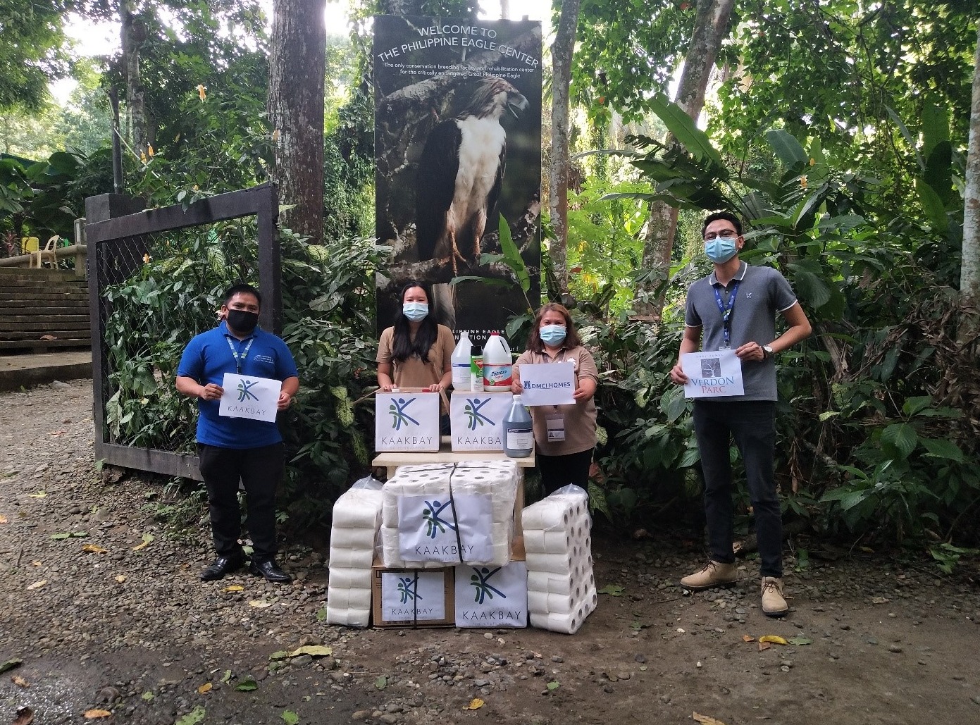 DMCI Homes and its Davao project, Verdon Parc, donate boxes of maintenance and quarantine supplies to the Philippine Eagle Foundation in support of the conservation mission amid the COVID-19 pandemic.